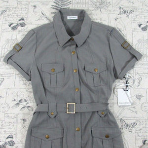 NWT Calvin Klein Military Inspired Shirt Dress